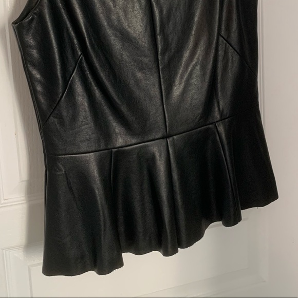 Faux Leather Peplum sleeveless top - Picture 2 of 4